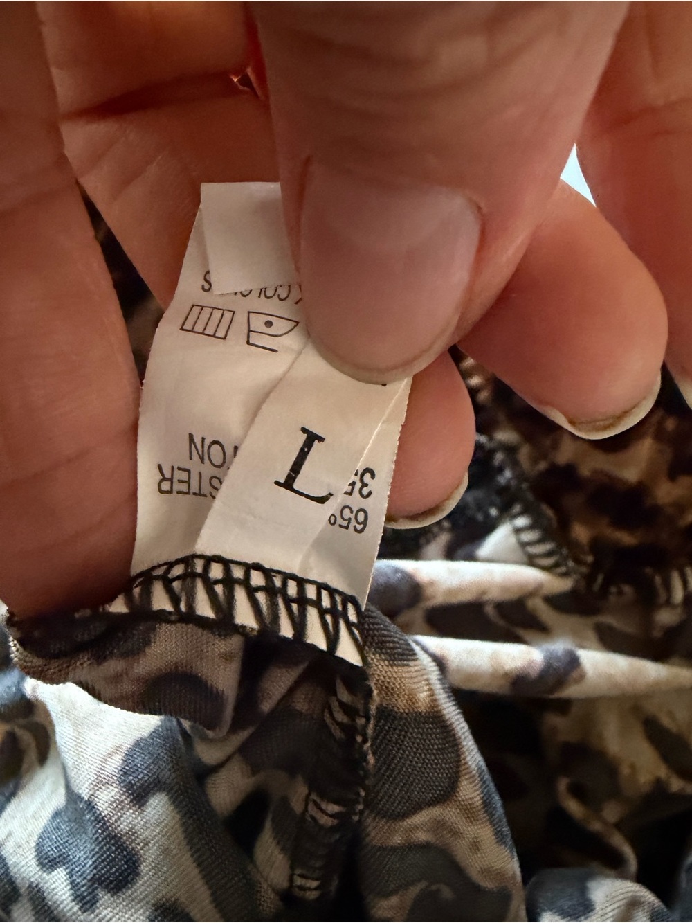 3/$20 Leopard-Print Women’s Drawstring Lounge Shorts - Tan/Black - Picture 3 of 4